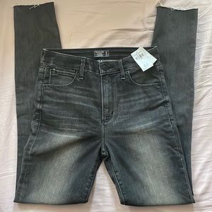 A&F grey high rise super skinny jeans (size 27 long / 4L)